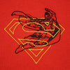 Embroidery Superman Crew Neck Full Sleeve Sweatshirt-Red