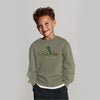 KC Dinosaur Embroidery  Crew Neck Sweatshirt