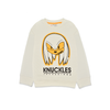 Quilted Knuckles Printed Crew Neck Sweatshirt-off white