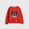 Batman Embroidered  Crew Neck Sweatshirt-Red