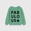 Green Fabulous Flock  Printed Crew Neck Sweatshirt