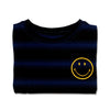 Boy's Emoji Logo Printed Crew Neck Short Sleeve T-Shirt-Navy/Black