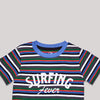 Surfing Fever Multi Stripe  Crew Neck Short Sleeve T-Shirt