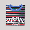 Surfing Fever Multi Stripe  Crew Neck Short Sleeve T-Shirt