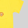 Yellow Lion Embroidered Crew Neck Short Sleeve T-Shirt