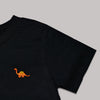 Dinosaur Embroidery Crew Neck Short Sleeve T-Shirt Black