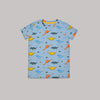 Dinosaur Allover  Printed Crew Neck Short Sleeve