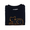 Embroidery Cat Crew Neck Full Sleeve Sweatshirt-Navy