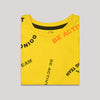 Allover Print Crew Neck Short Sleeve T-Shirt Yellow