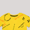 Allover Print Crew Neck Short Sleeve T-Shirt Yellow