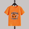 Soccer Champs Print Crew Neck Short Sleeve T-Shirt Orange