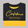 Confidence Color Block  Crew Neck Short Sleeve T-Shirt-Black/Yellow