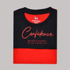 Confidence Color Block Crew Neck Short Sleeve T-Shirt-Black/Red