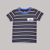 KC7 HD Print Multi Stripe Crew Neck Short Sleeve T-Shirt