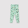 White Orange - C Green Allover Print  Leggings