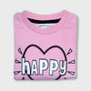 Girl's Happy Crew Neck Full Sleeve Sweatshirt