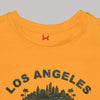 Boy's Los Angeles Printed Crew Neck Short Sleeve T-Shirt-Mustard