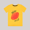 Never Give Up Crew Neck Short Sleeve T-Shirt-Yellow