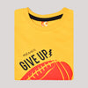 Never Give Up Crew Neck Short Sleeve T-Shirt-Yellow