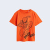 Spiderman Printed Crew Neck Short Sleeve T-Shirt-Orange