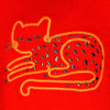 Red Cat Embroidery  Crew Neck Full Sleeve Sweatshirt