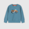 Motor Bike  Embroidery Crew Neck Sweatshirt