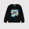 Only Victory Crew Neck Full Sleeve Sweatshirt Black