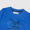 Super Man Embroidery Crew Neck Sweatshirt Royal Blue