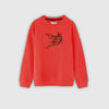 Embroidery Superman Crew Neck Full Sleeve Sweatshirt-Red