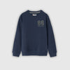 86 Chenille Embroidery Far  Crew Neck Sweatshirt