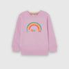 Embroider Colorful Sherpa Crew Neck Full Sleeve Sweatshirt