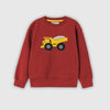 Burgundy Truck Embroidered Crew Neck Sweatshirt