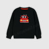 Car Embroidery Crew Neck Full Sleeve Sweatshirt-Black