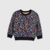 Multi Color Flower Allover Printed Crew Neck Sweatshirt-Navy