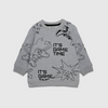 Its Game Times Allover Printed Crew Neck Sweatshirt-Grey