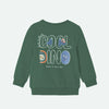 Cool Dino BACK+FRONT  Printed Crew Neck Sweatshirt