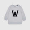 W Chenille Melange Embroidered Crew Neck Sweatshirt