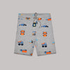 Car Allover Printed Shorts For Boys-Grey