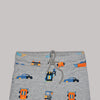 Car Allover Printed Shorts For Boys-Grey