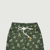 Allover Floral Printed Shorts For Boys-Olive Green