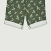 Allover Floral Printed Shorts For Boys-Olive Green