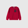 Embroidery Klub Crew Neck Full Sleeve Sweatshirt-Red