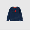 Embroidery Kidsclub7 Crew Neck Full Sleeve Sweatshirt-Navy