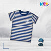 Good Vibes Multi Stripe Crew Neck Short Sleeve T-Shirt