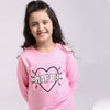 Girl's Happy Crew Neck Full Sleeve Sweatshirt