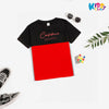 Confidence Color Block Crew Neck Short Sleeve T-Shirt-Black/Red