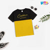 Confidence Color Block  Crew Neck Short Sleeve T-Shirt-Black/Yellow