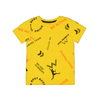 Allover Print Crew Neck Short Sleeve T-Shirt Yellow